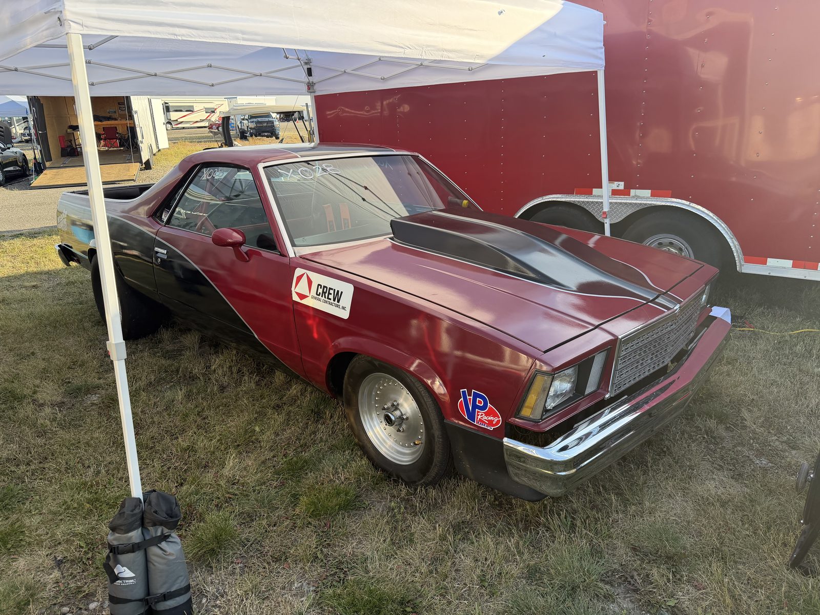 Marc Minster's #X028 1979 Chevrolet El Camino in the pits